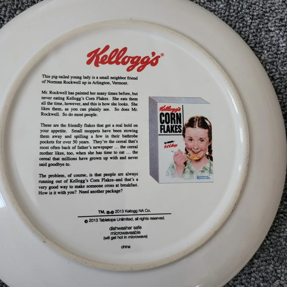 Collectible Norman Rockwell Kellogg's corn flakes set of 4 plates retro american
